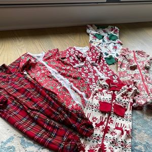 Cutest holiday baby pajama bundle - mix of 3-6 and 6-9M sizes!
